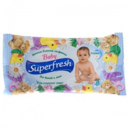 Салфетки влажные, Superfresh (Суперфреш) 15 шт детские